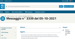 Cessione del quinto: dall'INPS il servizio per la rimodulazione del piano di finanziamento