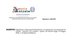Superbonus 110 per cento, l'ecobonus non si applica all'aumento del volume