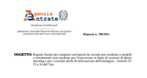 Modelli e testimonial, in alcuni casi i compensi non sono soggetti a ritenuta