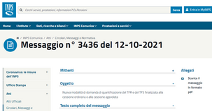 Dipendenti pubblici, domanda quantificazione TFR e TFS: novità dall'INPS