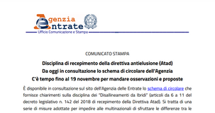 Contrasto all'elusione e decreto ATAD: circolare sui disallineamenti da ibridi in consultazione fino al 19 novembre 
