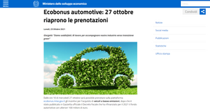 Ecobonus auto 2021, le prenotazioni ripartono il 27 ottobre