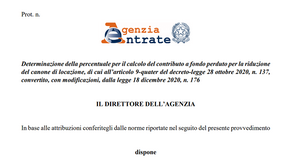 Bonus affitto 2021, contributo a fondo perduto senza riduzione: definita la percentuale