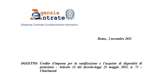 Bonus sanificazione 2021 ad ampio raggio per le spese dei tamponi: le istruzioni delle Entrate 