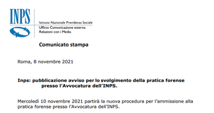 Pratica forense INPS: domanda al via. Istruzioni, scadenza e requisiti