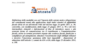 Dati ISA, stabilite le modalità per le comunicazioni dell'Agenzia delle Entrate sulle anomalie