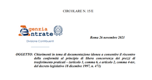 Documentazione transfer pricing: i chiarimenti dell'Agenzia delle Entrate