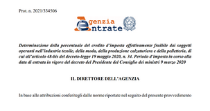 Bonus moda 2021: importi ridotti per il credito d'imposta sulle rimanenze 