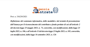 Fondo perduto attività chiuse, modello e istruzioni: domande dal 2 al 21 dicembre 2021