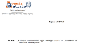 Anche i contributi a fondo perduto collegati a Resto al Sud non sono imponibili ai fini IRPEF e IRAP 