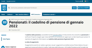 Cedolino pensione gennaio 2022: importo in aumento con l'arrivo del nuovo anno