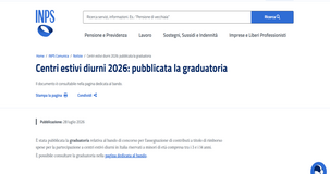 Bonus centri estivi INPS 2026: online la graduatoria dei beneficiari