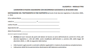 Modulo TFR3: pubblicato il modello ufficiale per la comunicazione 
