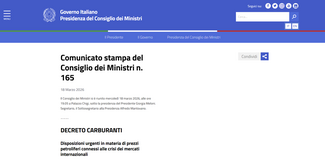 Decreto benzina: giù accise e prezzi alla pompa per 20 giorni