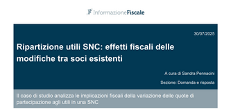 Ripartizione utili SNC: effetti fiscali delle modifiche tra soci esistenti