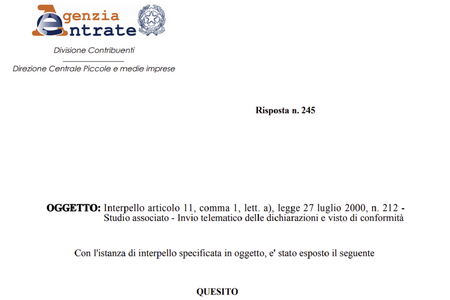 Il visto di conformità per gli studi associati