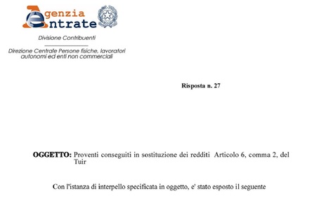 Risarcimento danni con tassazione ordinaria se compensa mancati redditi da lavoro