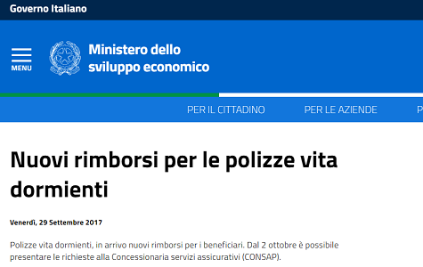 Polizze vita dormienti: domande di rimborso entro il 20 novembre 2017