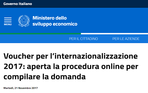 Voucher internazionalizzazione 2017: regole e scadenze compilazione domanda online