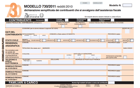 Modello 730/2018 editabile: l'Agenzia delle Entrate sbaglia e pubblica quello del 2011