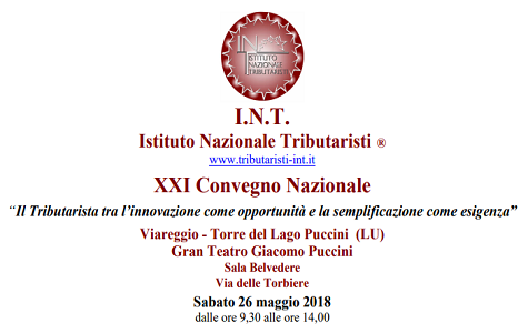 Al via il XXI Convegno Nazionale dell'INT