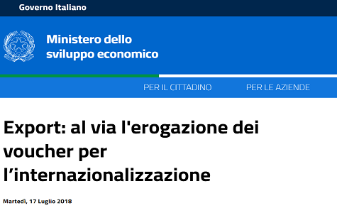 Voucher internazionalizzazione 2018: al via le domande di erogazione per le imprese assegnatarie