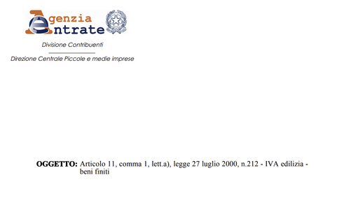 IVA in edilizia: quando si applica l'aliquota agevolata ai beni finiti?