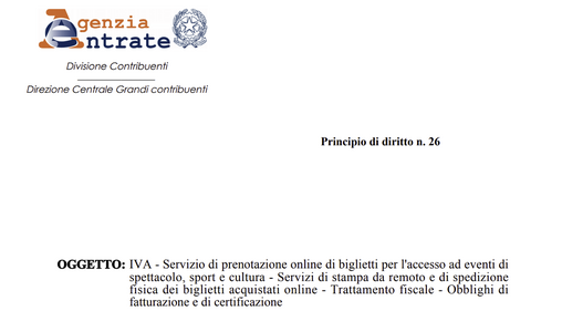 Fattura elettronica e certificazione dei corrispettivi anche per i biglietti online