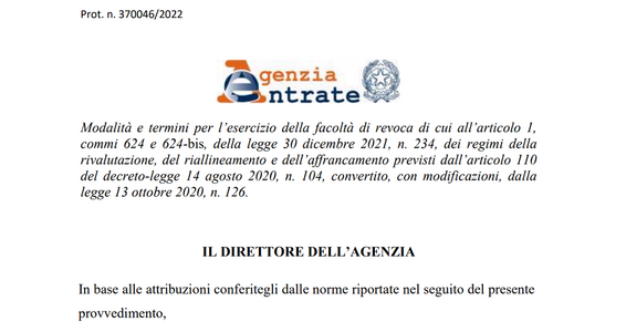 Rivalutazione e riallineamento, dichiarazione integrativa per la revoca entro il 28 novembre