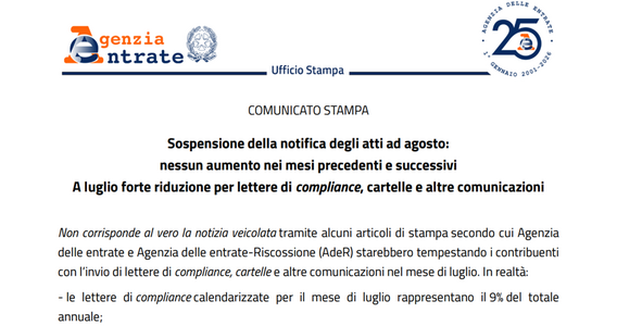 Boom di cartelle e controlli del Fisco, l'Agenzia delle Entrate smentisce. In arrivo la tregua estiva