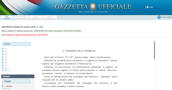 DL Anticipi: le novità nel testo in Gazzetta Ufficiale