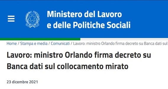 Assunzioni disabili: la banca dati sul collocamento mirato diventa operativa