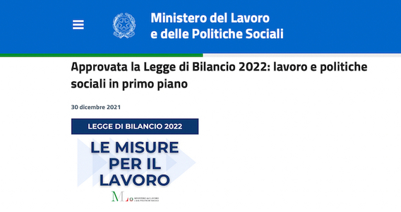 Pensioni, Reddito di Cittadinanza e non solo: le novità sul lavoro nella Legge di Bilancio 2022