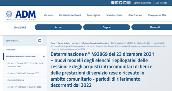 Modelli INTRASTAT 2022: novità e istruzioni delle Dogane