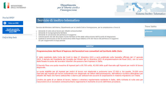 Decreto Flussi 2022: come presentare domanda di nulla osta entro la scadenza del 17 marzo