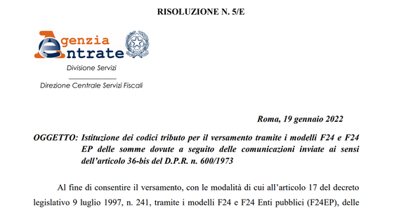 Avvisi bonari, dal bonus vacanze all'addizionale IRES: il codice tributo per il versamento parziale