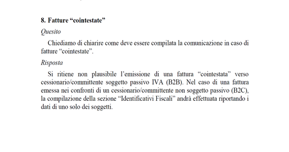 La fattura elettronica cointestata