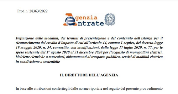 Bonus monopattino e bici, modello e istruzioni: domande dal 13 aprile al 13 maggio 2022