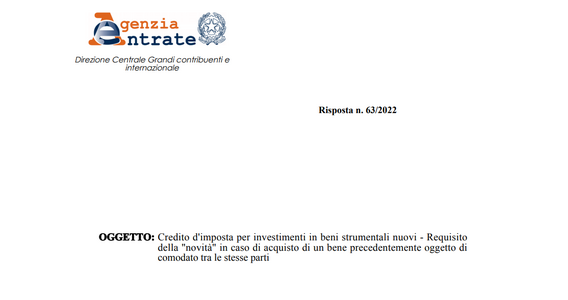 Beni strumentali nuovi 4.0: il comodato d'uso è come un periodo di prova prima dell'investimento