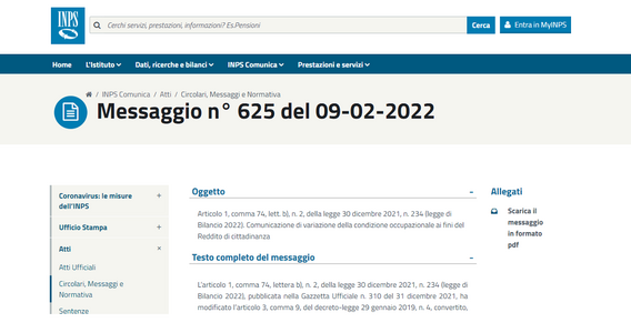 Reddito di cittadinanza 2022 e lavoro autonomo: nuova scadenza per la comunicazione INPS