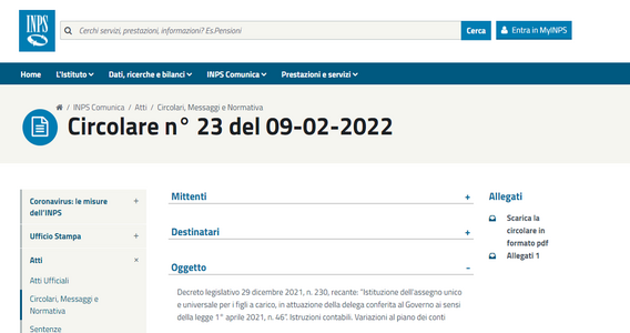 Assegno unico 2022, pubblicata la circolare INPS: le istruzioni in vista dell'avvio dal 1° marzo