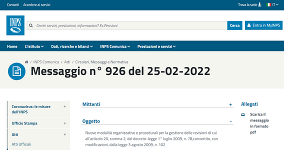 Invalidità civile, nuovo iter per la visita di revisione: dall'INPS le istruzioni