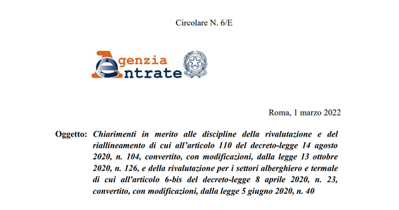Rivalutazioni beni d'impresa e riallineamento: chiarimenti delle Entrate su DL Agosto e Liquidità