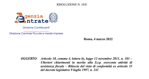 Visto di conformità, abilitati i soci di STP con controllo dei diritti di voto
