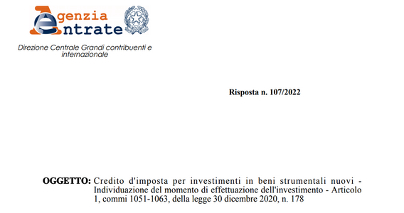 Bonus beni strumentali, quale credito d'imposta applicare? Conta la data dell'investimento