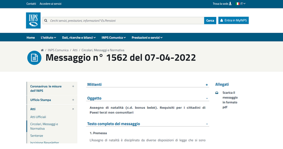 Niente bonus bebè per il 2022, ma nuova chance per le domande dei cittadini extra UE: istruzioni INPS