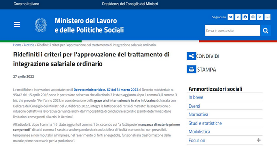 Cassa integrazione 2022: nuove causali per guerra in Ucraina e caro energia