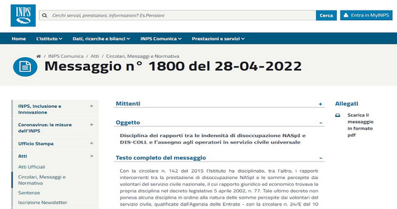 NASpI e DIS-COLL: cumulo pieno con il servizio civile, novità dall'INPS