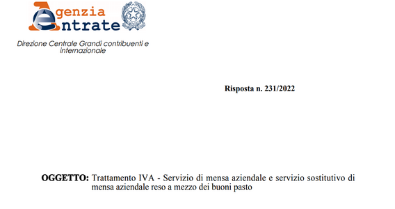 Buoni pasto e mensa aziendale con due diverse aliquote IVA