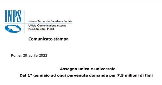 Assegno unico, INPS: a maggio pagamento per altri 600.000 figli